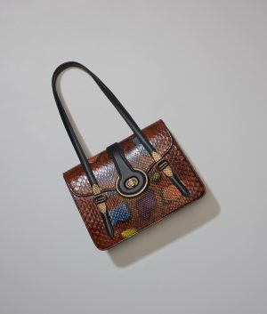 Bottega Veneta Multicolor Python Mezzaluna Bag