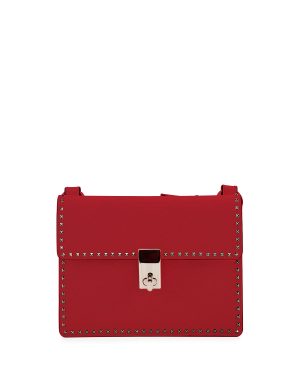 Valentino Red Rockstud Flap Crossbody Bag
