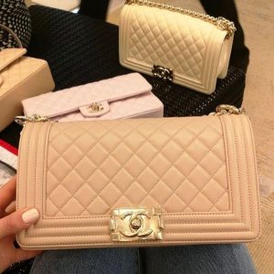 Boy Chanel Beige Quilted bag