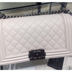 Boy Chanel White Quilted Bag