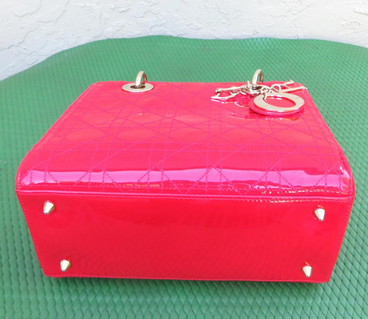 dior-lady-dior-medium-bright-red-patent-leather-tote-15723892-7-0 - Best Replica Celine Handbags